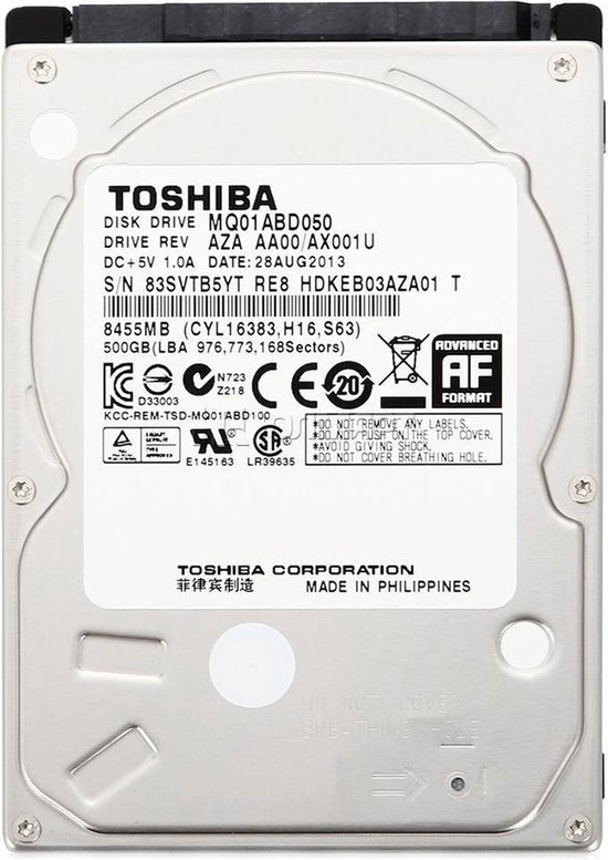 Validatie Pacifische eilanden Visser Toshiba MQ01ABD050 500GB - Interne Harde Schijf / 2.5 inch / SATA 2 |  bol.com