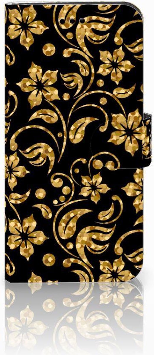 Huawei P10 Lite Hoesje Gouden Bloemen