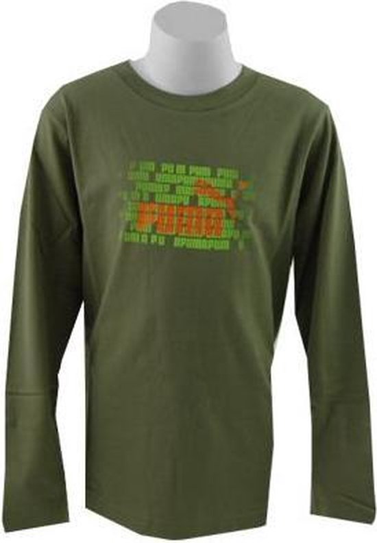 Puma - Letter LS Tee - Puma T-Shirts Kinderen - 116 - BurntOlive