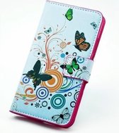 iPhone 5 5s agenda hoesje tasje wallet vlinder kleuren
