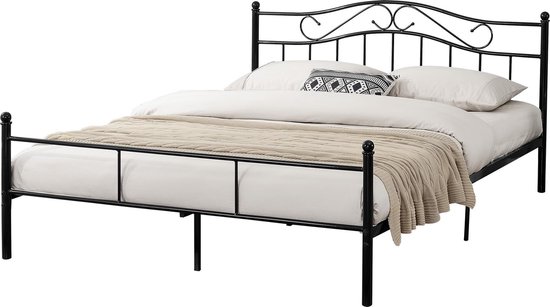 en.casa® Florenz Metalen-frame bed - zwart - | bol.com