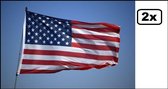 2x drapeau américain (USA - États-Unis - Drapeau Amérique) - 90x150cm