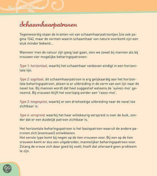 Boekpagina met titel 'Schaamhaarpatronen'.