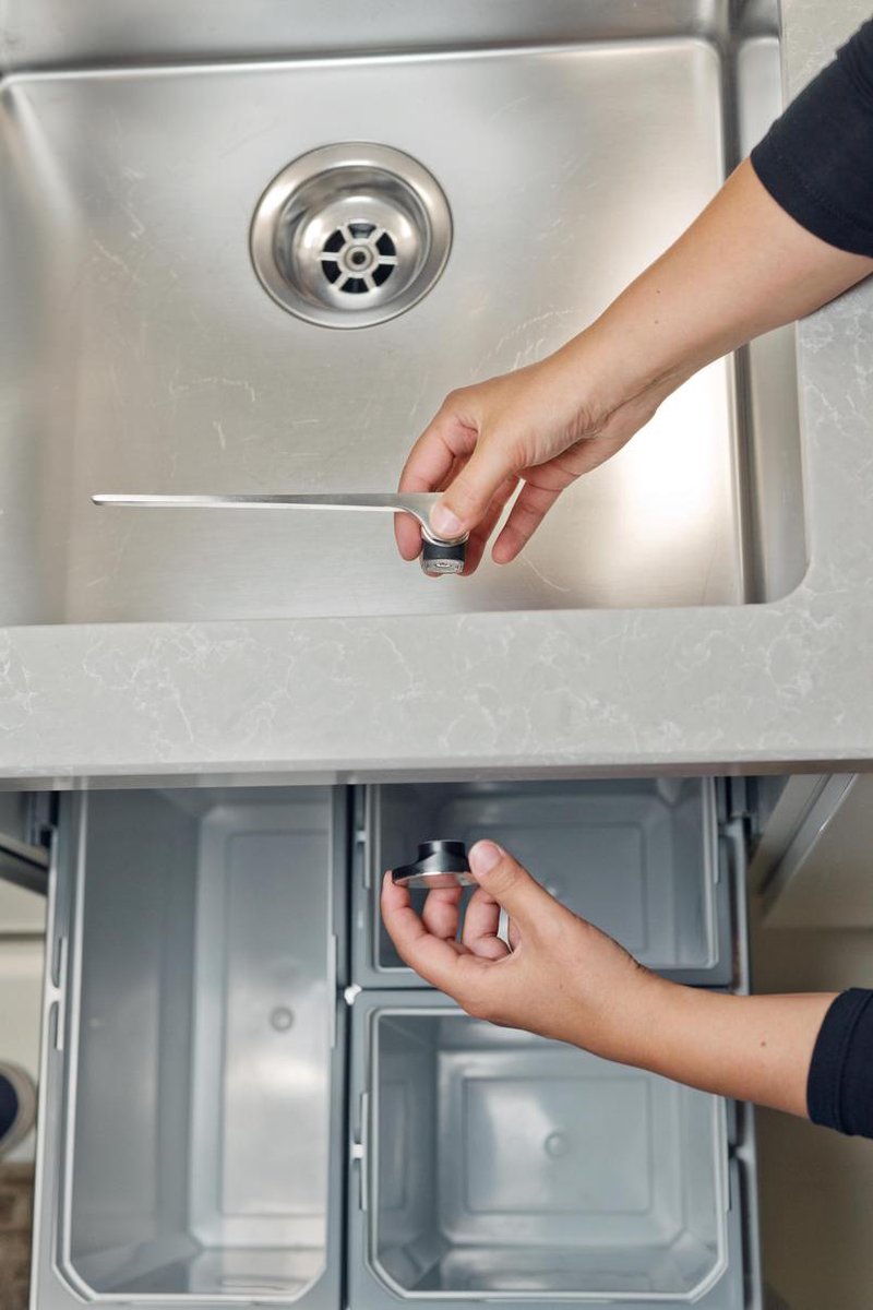 Happy Sinks magnetische vaatdoekhouder recht RVS | ZIN Aan Tafel