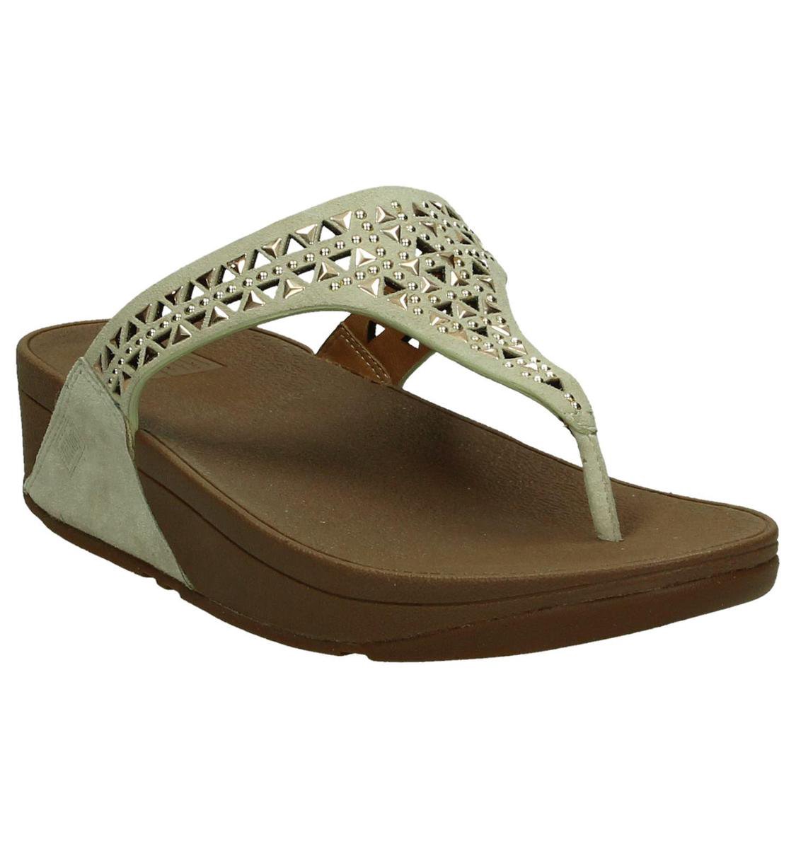 Fit Flop - Carmel Toe-Post - Teenslippers - Dames - Maat 39 - Taupe -  671-323 -Rose... | bol