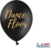 Ballonnen zwart Dance Floor goud 50 stuks
