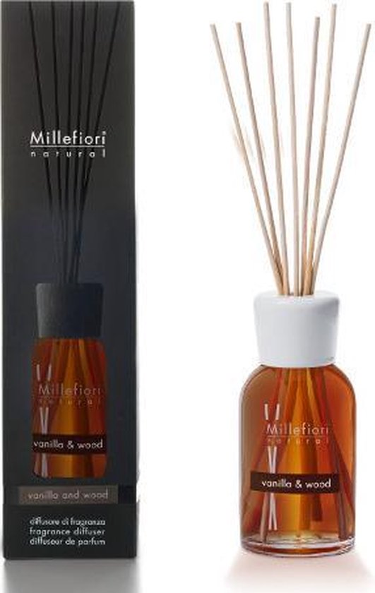 Millefiori Milano Geurstokjes 500 ml - Vanilla & Wood