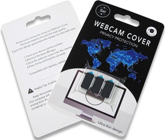 Webcam cover 3 stuks (zwart) privacy protector ultra compact – ultra dun - voor laptop – gsm – tablet. - ALOALO
