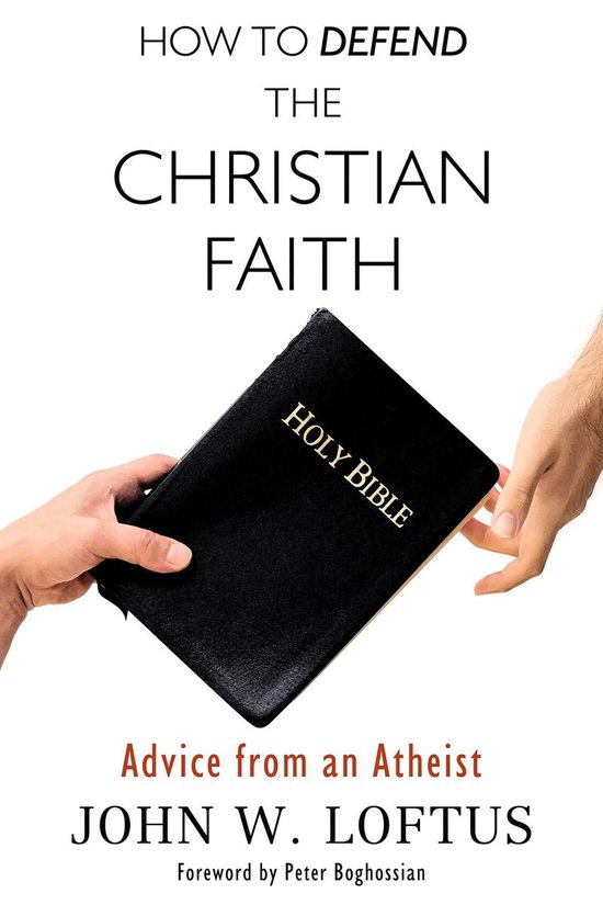 Livre 'How to Defend the Christian Faith' avec une Bible noire transmise.