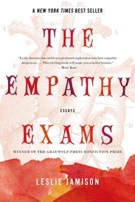 Boek "The Empathy Exams Essays" van Leslie Jamison, met op de cover een anatomische illustratie van een hart.