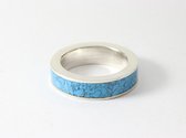 Zilveren ring met blauwe turkoois - maat 17