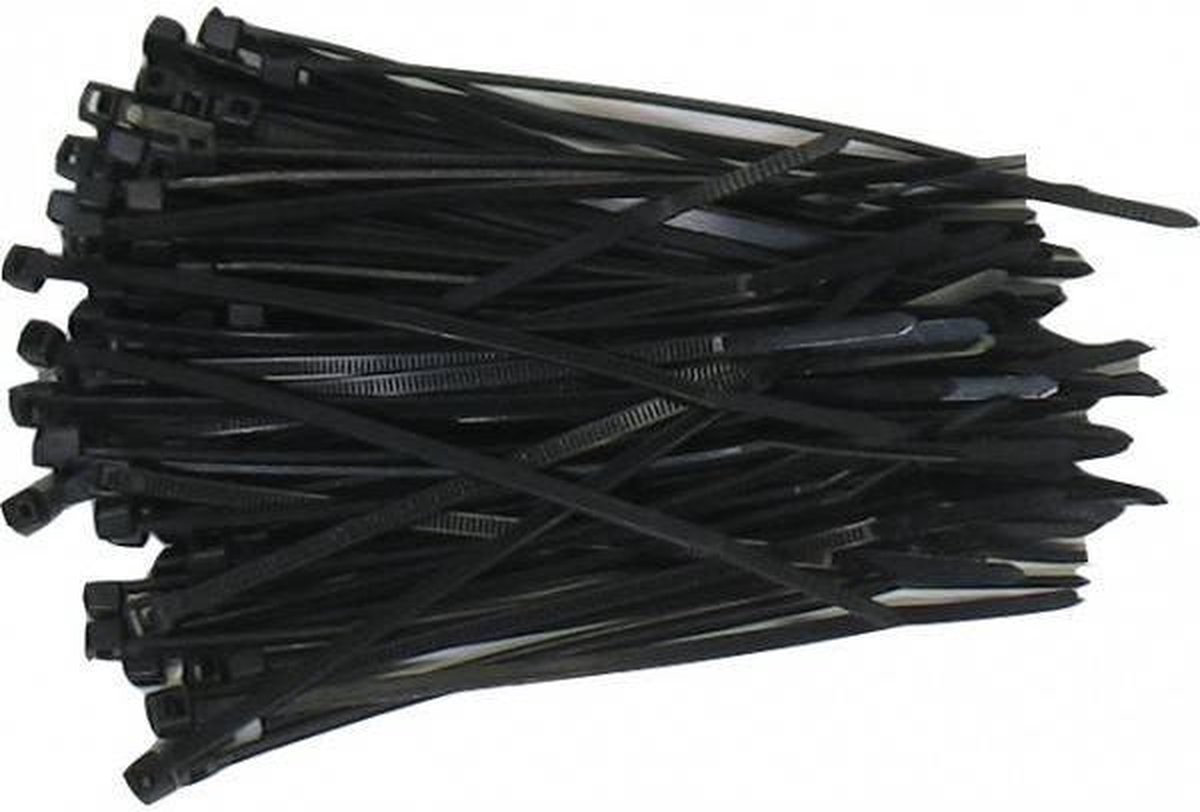 Kabelbinders 4.8 x 160 mm - zwart - zak 100 stuks - Tiewraps - Binders