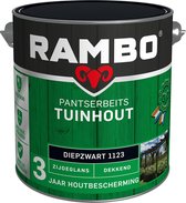 Rambo Tuinhout Pantserbeits Zijdeglans Dekkend - Diepzwart 1123 - 2,5 Liter