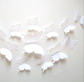 LeuksteWinkeltje muurstickers Vlinders 3D wit - 12 stuks diverse formaten
