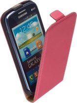 LELYCASE Flip Case Lederen Hoesje Samsung Galaxy Core Pink