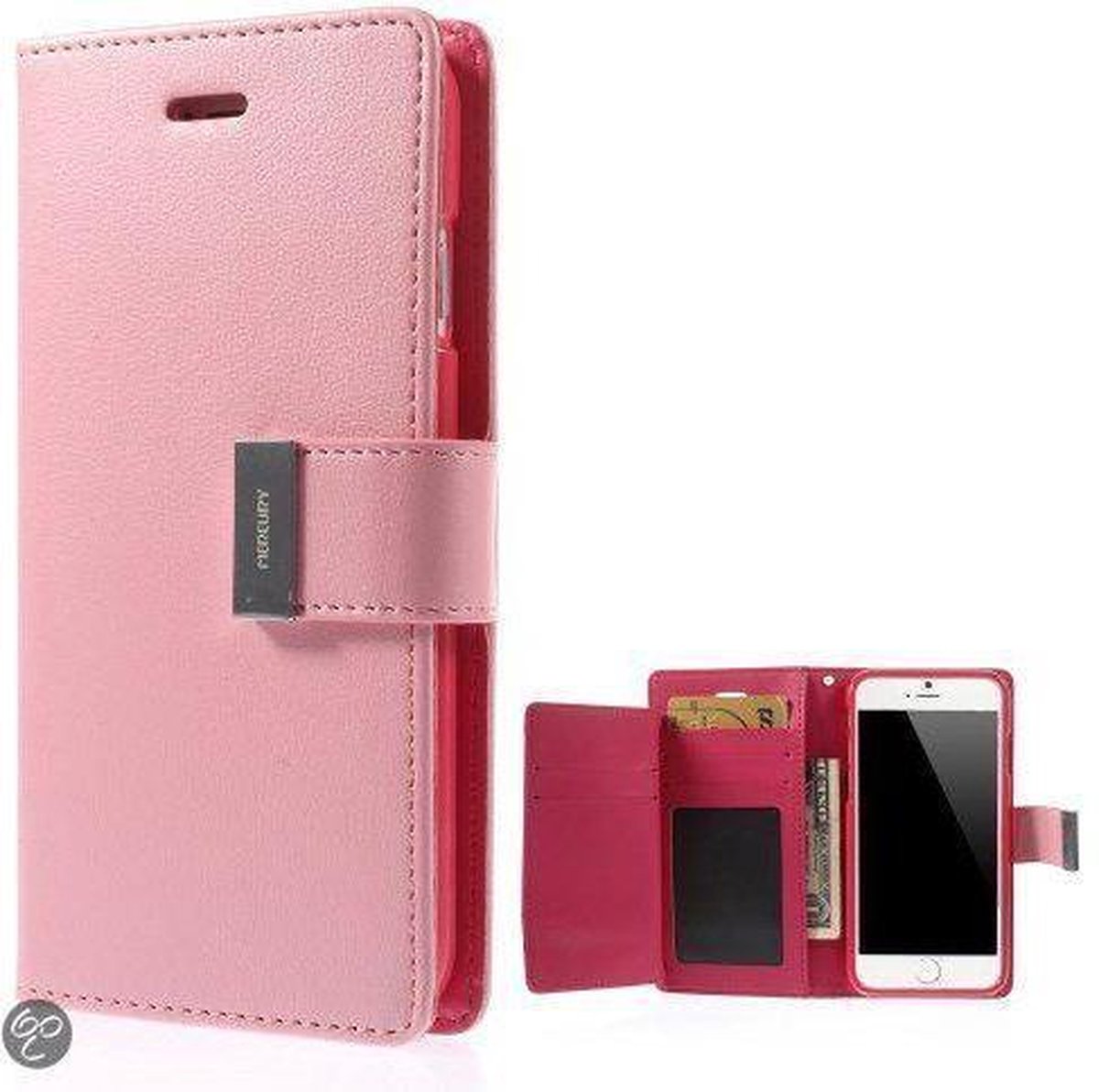 Mercury Rich Dairy wallet case iPhone 6 Plus licht roze