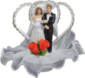 Taartdecoratie bruidspaar dubbel hart