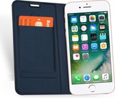 Hoesje geschikt voor Apple iPhone 7 Plus - Lederen Wallet Hoesje Blauw - 360 Graden Beschermend Telefoonhoesje