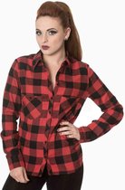 Banned Shirt -L- No boundaries Flannel Rood
