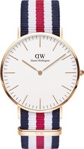Daniel Wellington Classic Canterbury - Horloge - Blauw/Wit/Rood - 40 mm