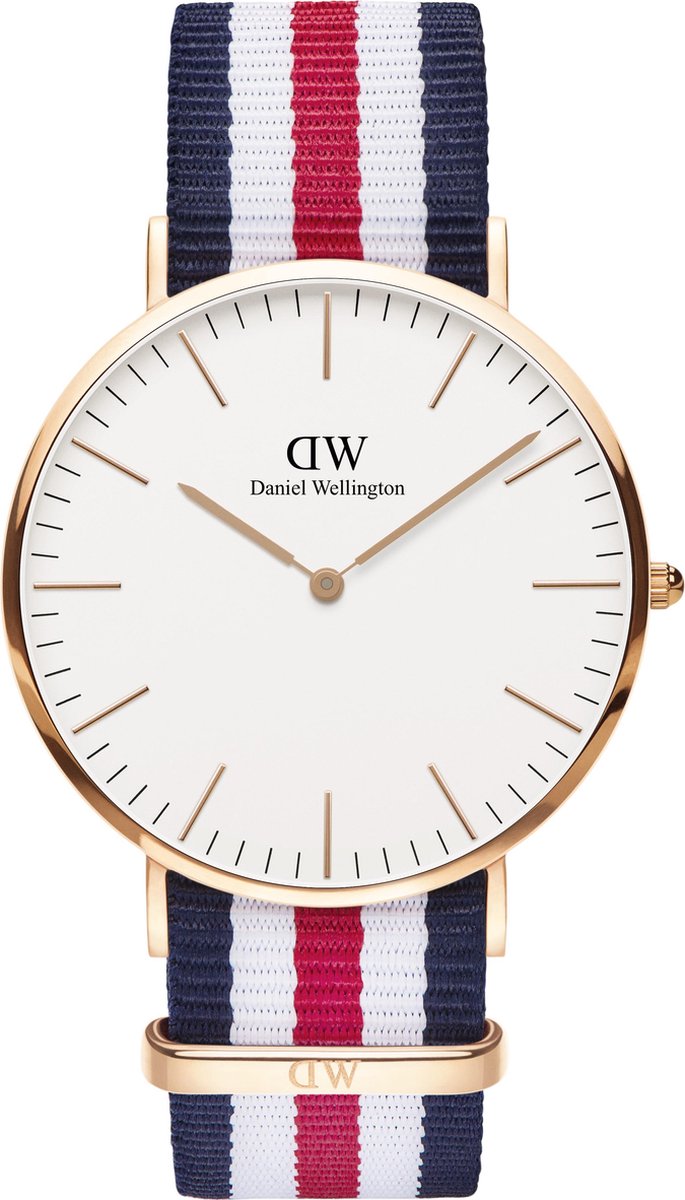 Daniel Wellington Classic Canterbury - Horloge - Blauw-Wit-Rood - 40 mm