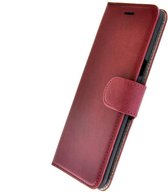 Samsung Galaxy S8 Plus Telefoonhoesje Echt Lederen Handmade Pearlycase Wallet Bookcase Bordeauxrood