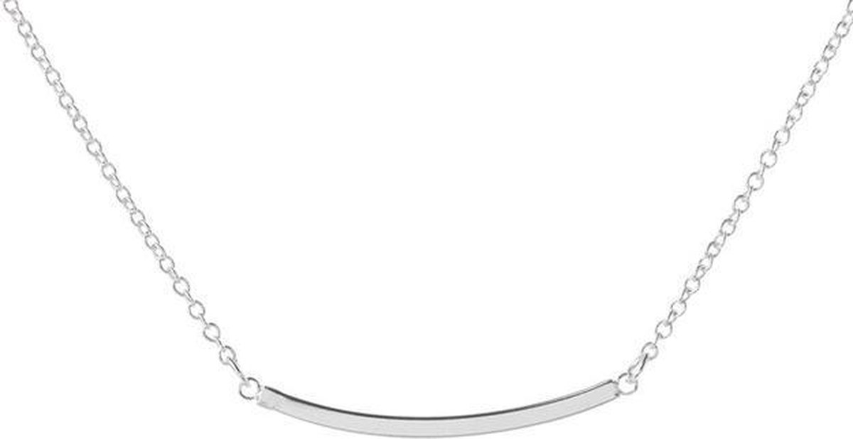 24/7 Jewelry Collection Gebogen Bar Ketting - Zilverkleurig