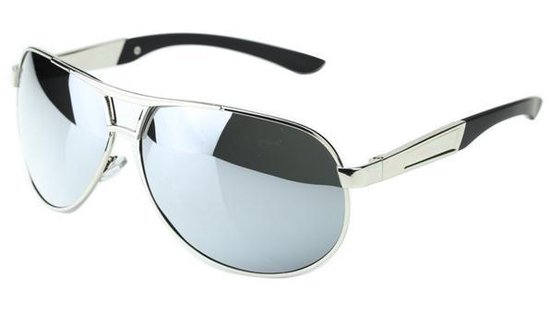 retro aviator zonnebril zilver spiegel bol.com