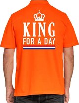 Koningsdag poloshirt / polo t-shirt King for a day oranje voor heren - Koningsdag kleding/ shirts M