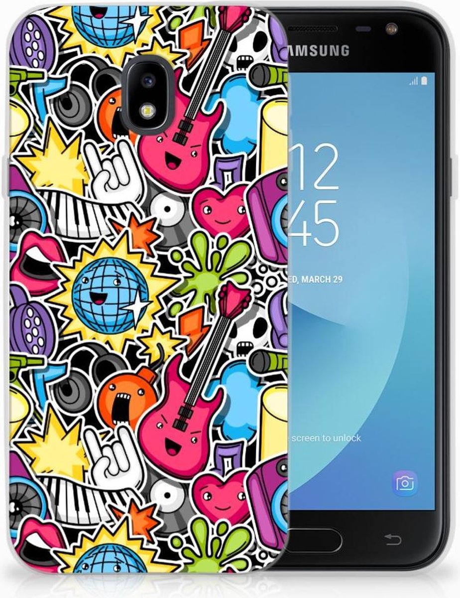 Back Cover voor Samsung Galaxy J3 2017 Silicone Back Cover Punk Rock