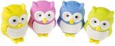 Gum Uil - set van 8 stuks - verschillende uilen gummetjes - kleuren: roze geel groen blauw, leuk als traktatie of uitdeelcadeau