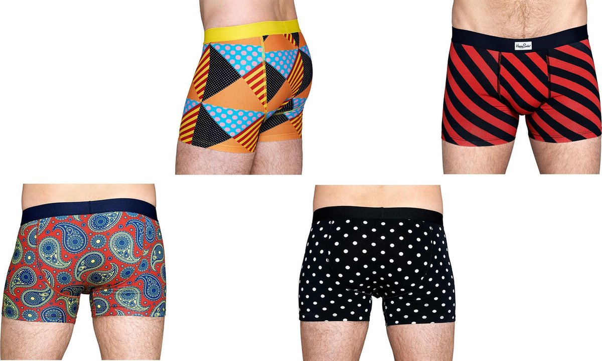 bol.com | Happy Socks Boxer Shorts - Pakket 2 - Set van 4 Kleurrijke