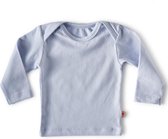 Little Label - baby shirt lange mouw - light blue - maat: 56 - bio-katoen