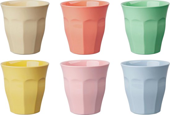composiet tekort vergeetachtig GINGER Medium Cup set - 6 melamine bekers - pastel | bol.com