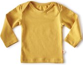 Little Label - baby shirt lange mouw - golden yellow - maat: 50 - bio-katoen
