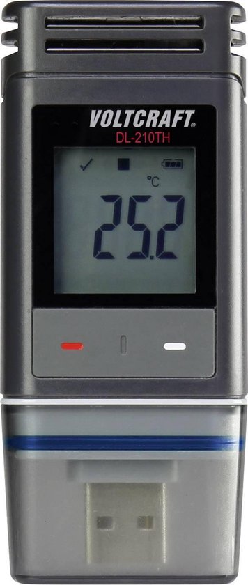 VOLTCRAFT DL-210TH Temperatuur datalogger, Vocht datalogger Te meten grootheid: Temperatuur, Vochtigheid -30 tot +60 °C 0 tot 100 % Hrel PDF-functie
