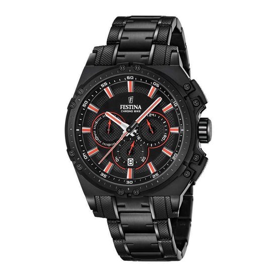 Festina F16969/4 Chrono Bike Chronograaf - Horloge- Staal - Zwart - 44 mm |  bol.com