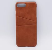 Geschikt voor IPhone 6 Plus – kunstlederen back cover / wallet bruin