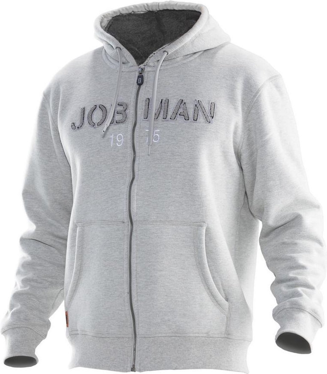 Jobman 5154 Vintage Hoodie Lined 65515438 - Lichtgrijs/Donkergrijs - 3XL