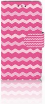 Nokia 2 Uniek Wallet Book Case Hoesje Waves Pink