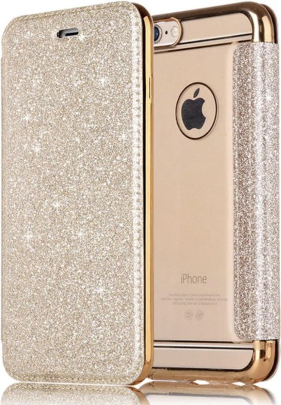 Apple Iphone 7 8 Flip Case Goud, Iphone 7 Bookcase