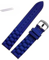 Fako® - Horlogebandje - Siliconen - 20mm - Donkerblauw