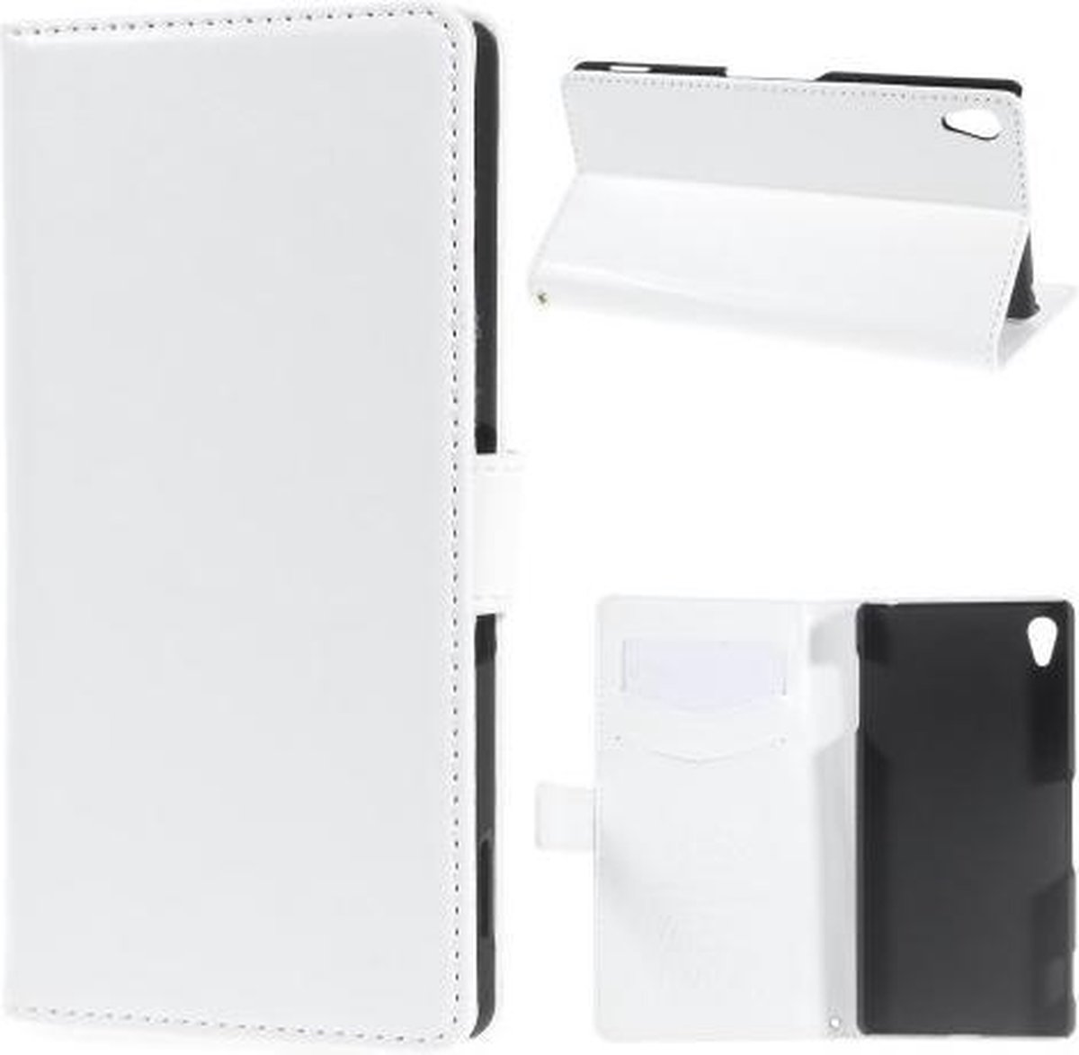 Kds PU Leather Wallet case cover hoesje Sony Xperia Z wit