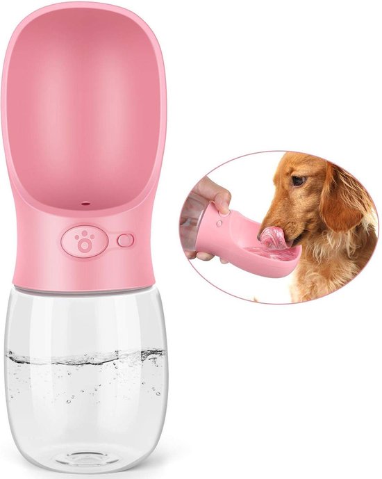 Roze honden water fles - Water - Drinken - Roze - Fles - Dieren - Drinkbakken - Hoge kwaliteit