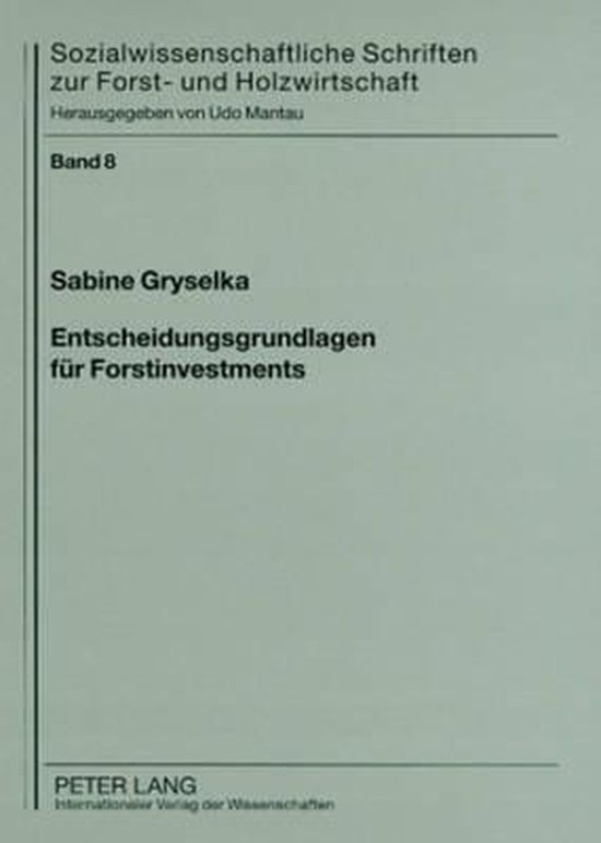 Entscheidungsgrundlagen für Forstinvestments - cover