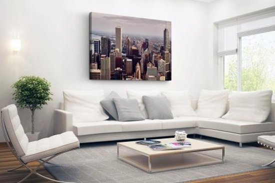 Ville de Chicago toile 120x80 cm - impression photo sur toile peinture Décoration murale salon / chambre à coucher) / Villes Peintures Toile