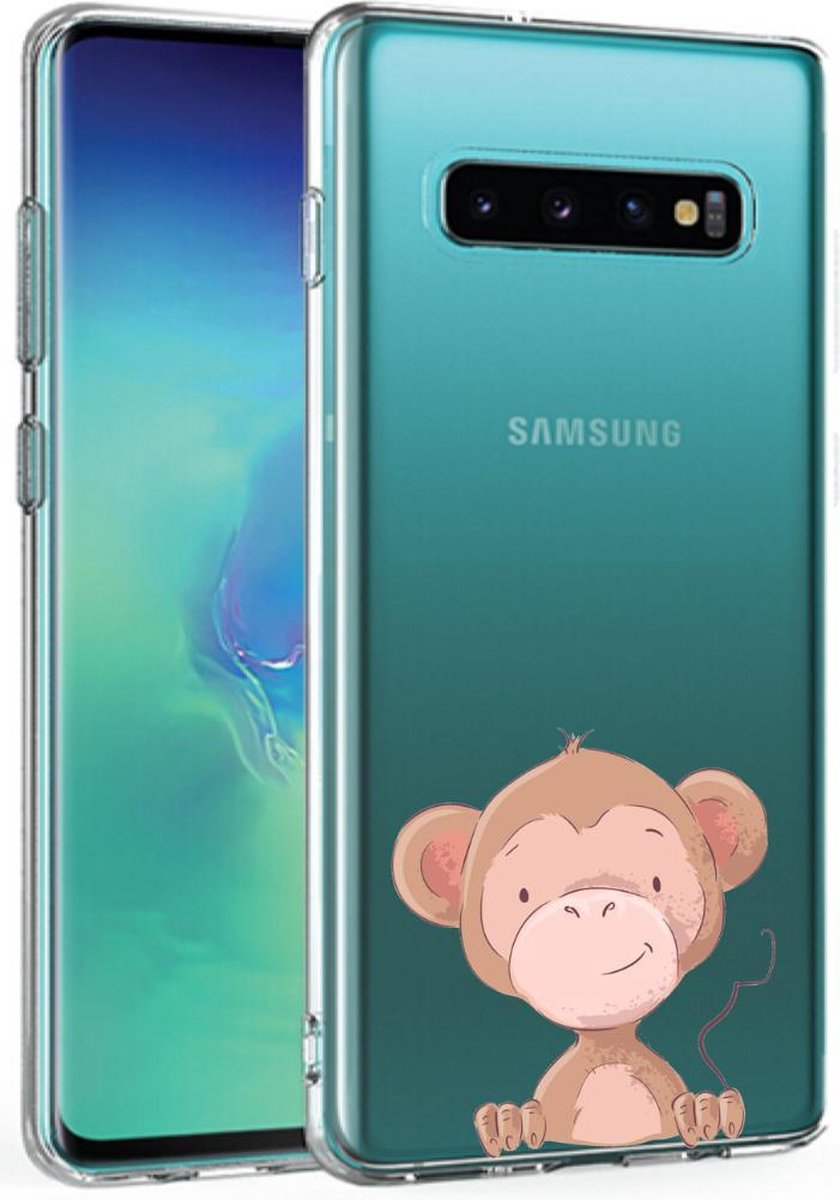 Samsung Galaxy S10 Plus transparant siliconen hoesje - Aapje