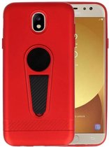 Microfoon series hoesje voor Samsung Galaxy J7 2017 Rood