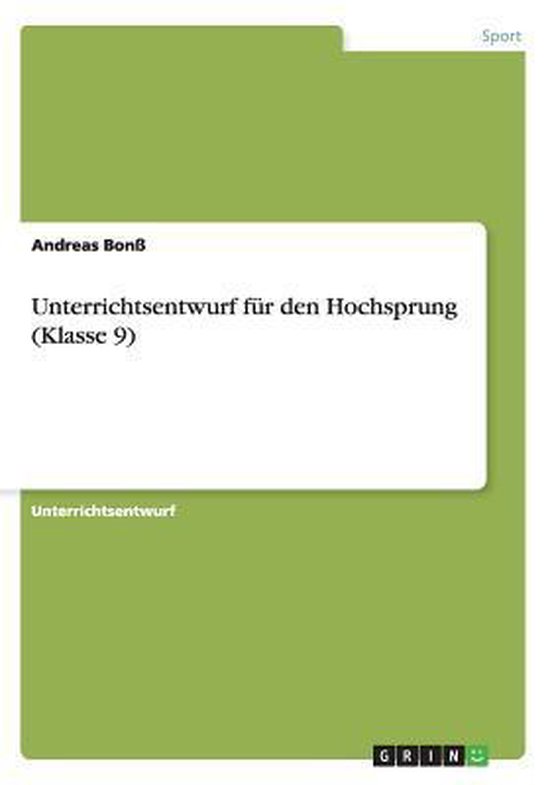 Unterrichtsentwurf fur den Hochsprung (Klasse 9) - cover