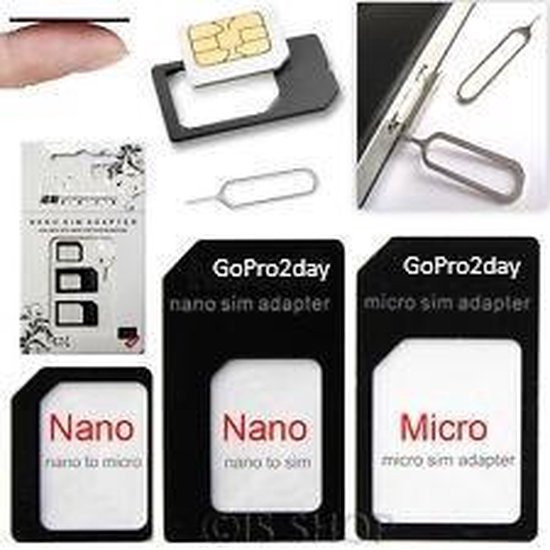 Omvormer set SIM adapter - nano sim - micro sim converter - Iphone Ejector  Pin -... | bol.com